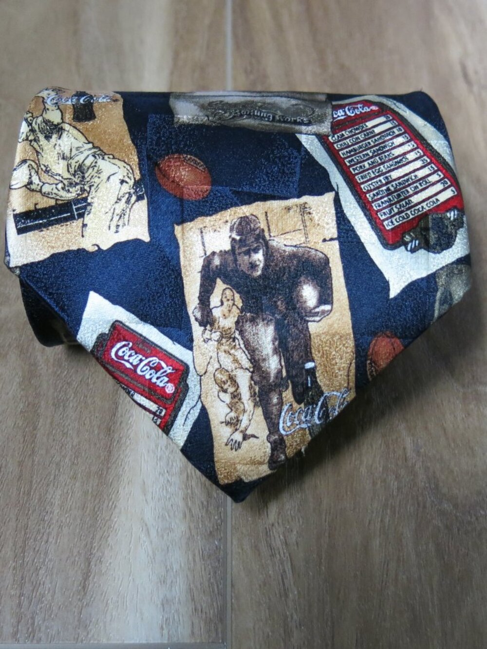 Coca-Cola Brand Athletic Print 100% Silk Men's Novelty Neck Tie